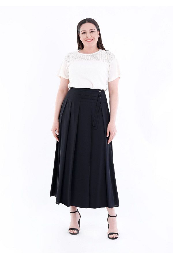 Plus size black chiffon skirt best sale