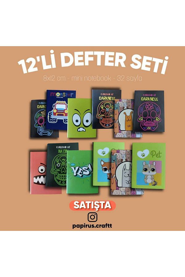 Craft-12-Piece MINI NOTEBOOK SET WITHOUT LINE A7 (8cm x 12cm) MINI NOTEBOOK 1