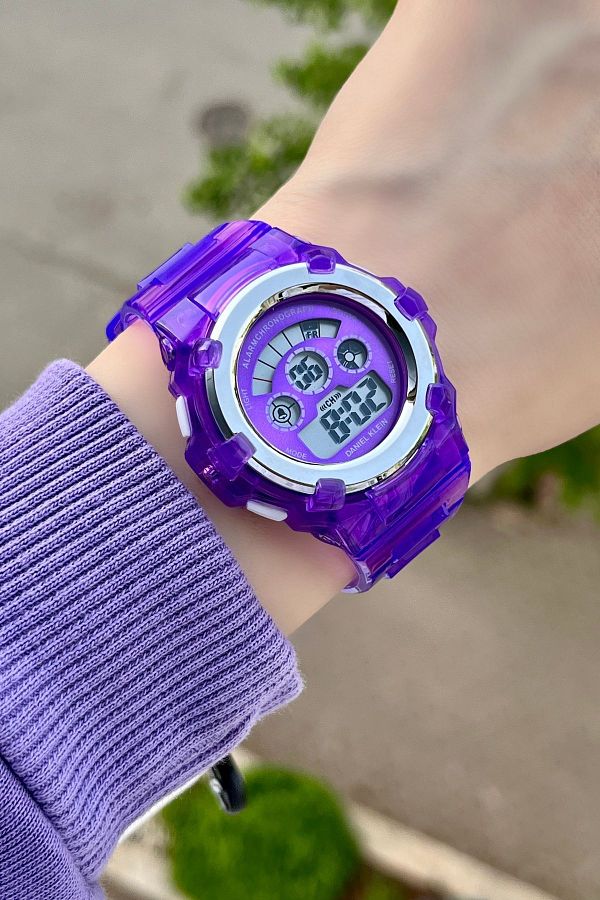 Daniel Klein-Purple Color Illuminated Alarm Stopwatch Adjustable Band Wrist Watch Dkgnc1109 1