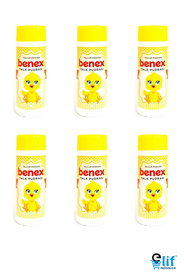 Benex Elif mağazacılık bebek talk pudrası 75 gr x 6 adet