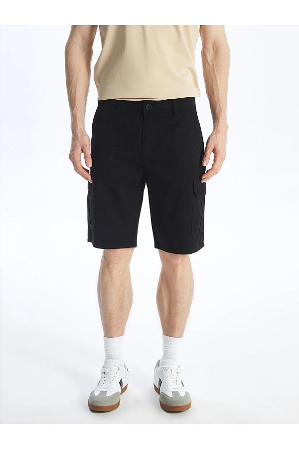 LC Waikiki-LCW Men's Gabardine Bermuda Shorts - Casual Standard Size 1