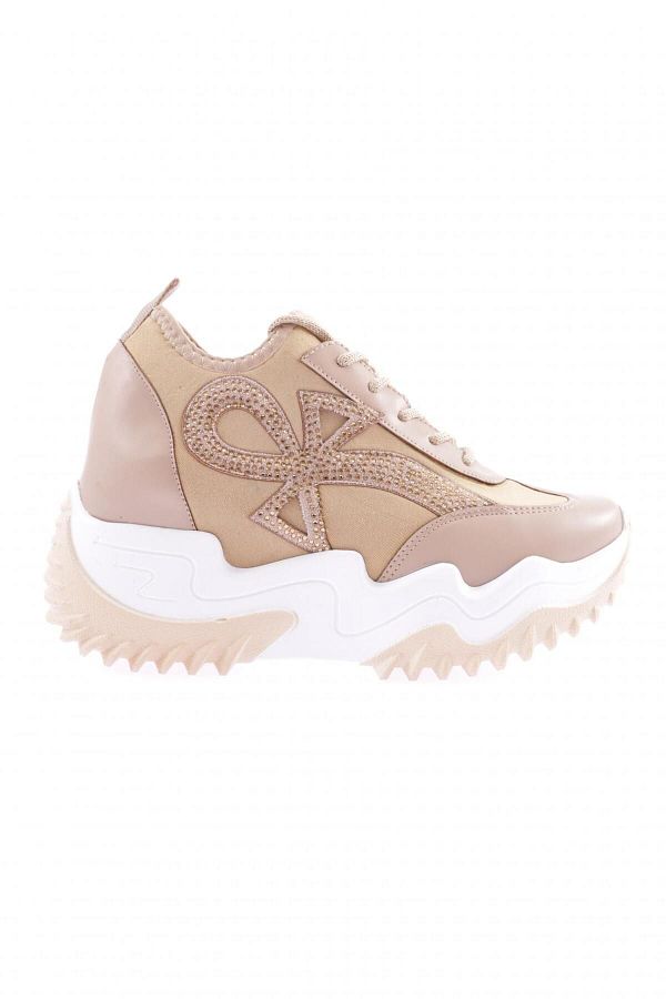 Dgn Z3 23y Women s Mega Stone Silver Sneakers Thick Sole Skin Color Trendyol