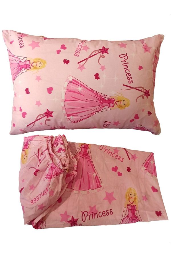 ŞENER HOME-Princes Patterned Single Elastic Sheet for Girl - 100x200 cm 1