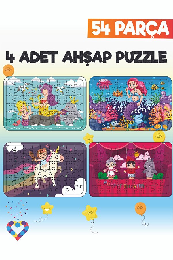 esatoys 54 Parçalı Montessori Ahşap Puzzle – 6 Yaş Üzeri Eğitici Oyuncak