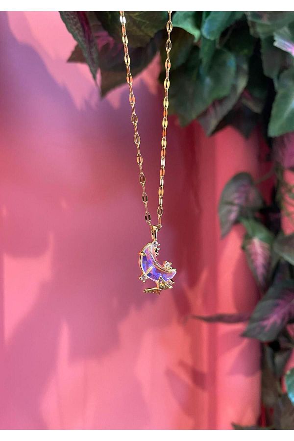 Gold hologram necklace new arrivals