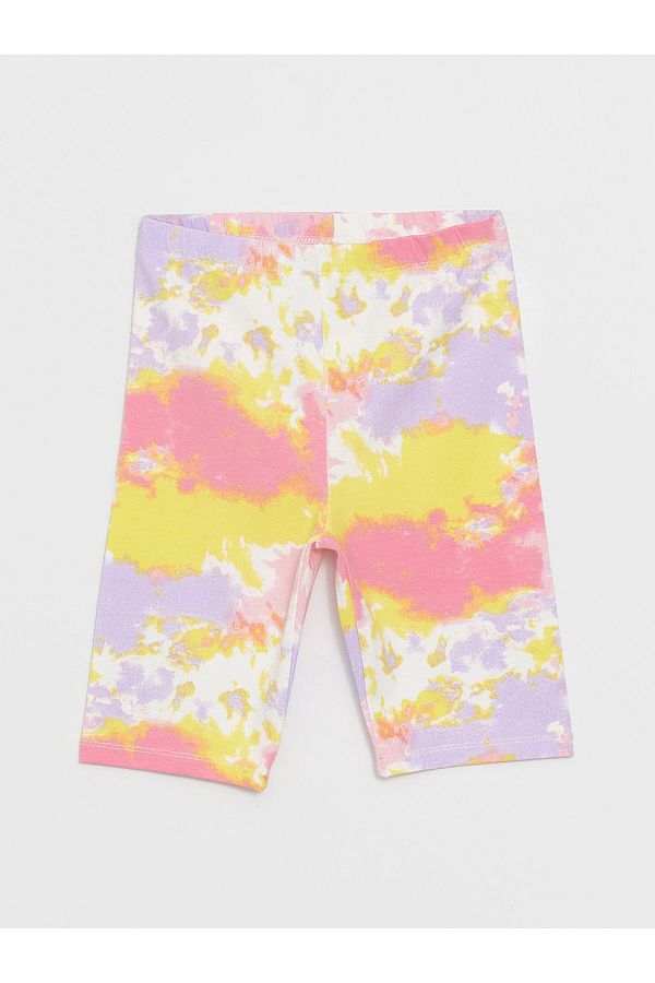 LC Waikiki-Girl's Short Tights with Elastic Waist and Tie-Dye Pattern 1