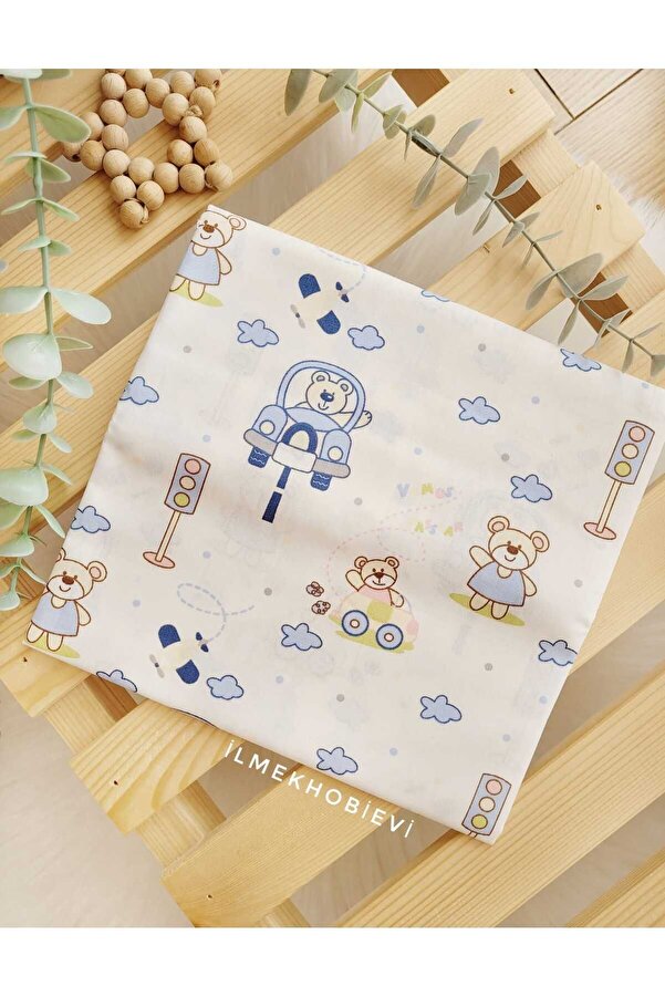 ilmekhobievi Poplin Kumaş Sevimli Ayı %100 cotton 50x170cm (1 parça)