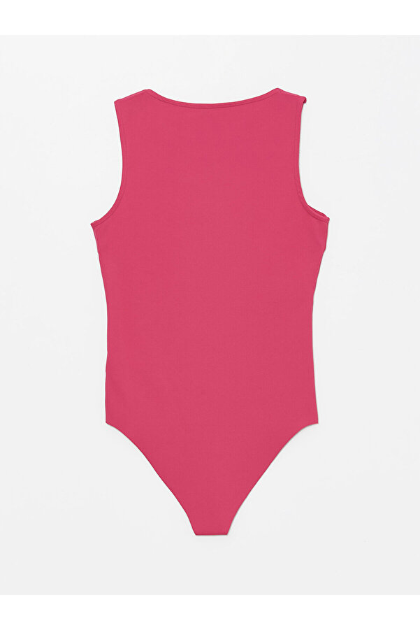 Lc Waikiki White Crew Neck Bodysuit LC WAIKIKI Crew Neck Long