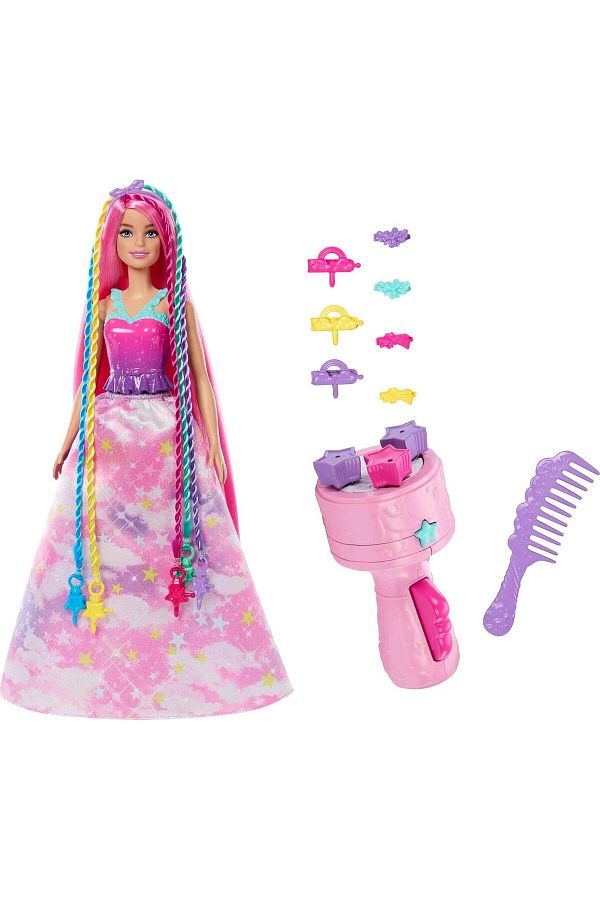 Barbie Doll Fantasy Hair with Braid and Twist Styling Rainbow Extensions Twisting Tool with Accessories Trendyol