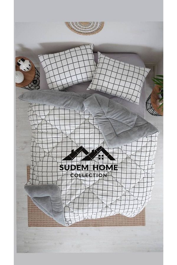 Sudemhome-Dublu față-verso - pilota Welsoft din pluș moale și 2 fețe de pernă - pufoase 195x215 cm 1