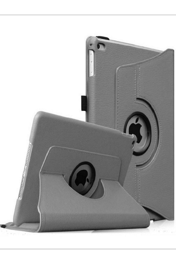 TahTicMer-Apple iPad 5Generation 2017 A1822 A1823 Case Leather with Sleeping Mode 360° Rotating Stand Protection 9.7 Inch Gray 1