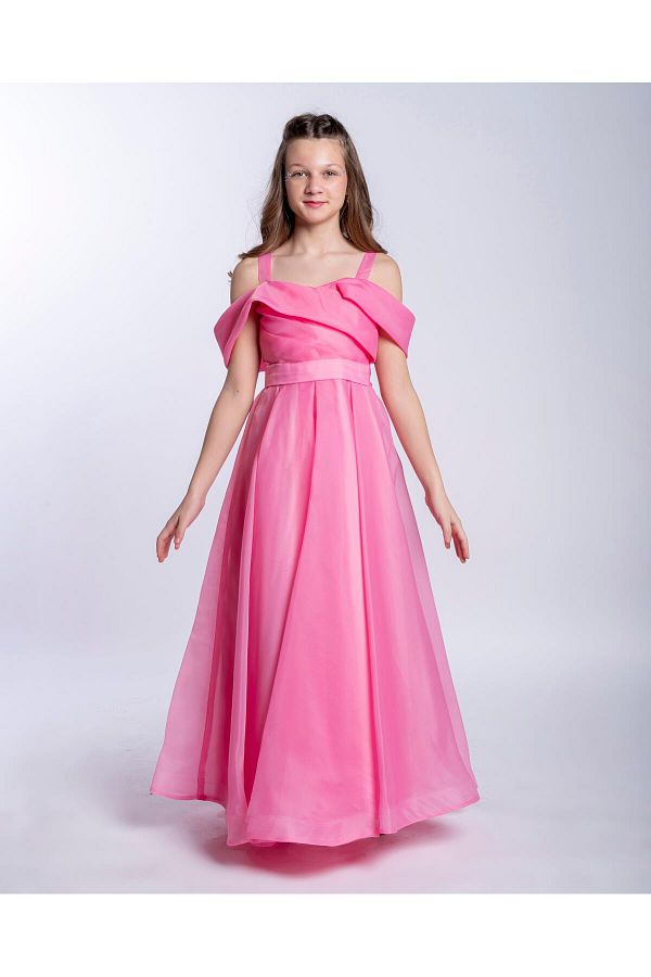 Mutlu City-New Fashion Shiny Girl's Evening Dress - Shoulder Detail, Full Fit 5417 1