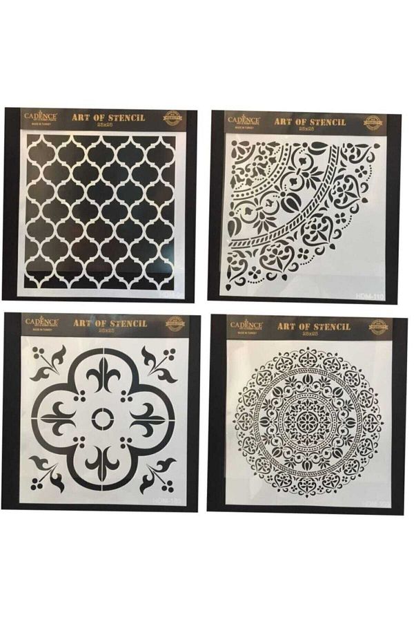 Cadence-Paint Stencil (template) 25x25 Cm Set of 4 Hdm-110 / Hdm-180 / Hdm-109 / Hdm-96 1