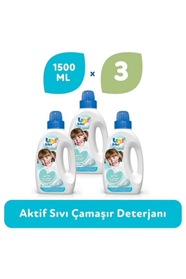 Uni Baby Aktif Sıvı Çamaşır Deterjanı 3*1500ml Toplam 4500ml