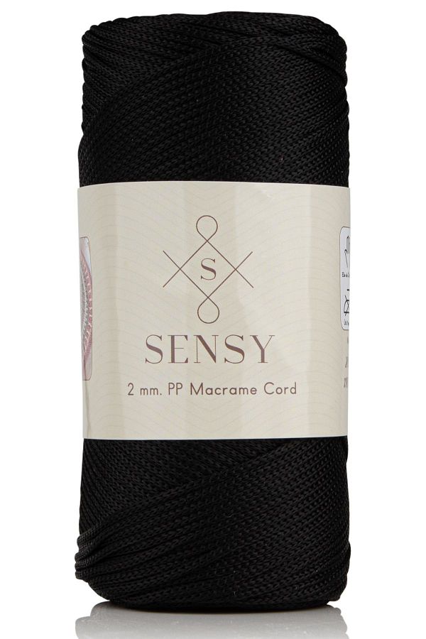 SENSY-2 Mm - 200 gr Polyester Macrame Thread Black 230 M Polyester Macrame Thread Suppla Rope And Bag Thread 1