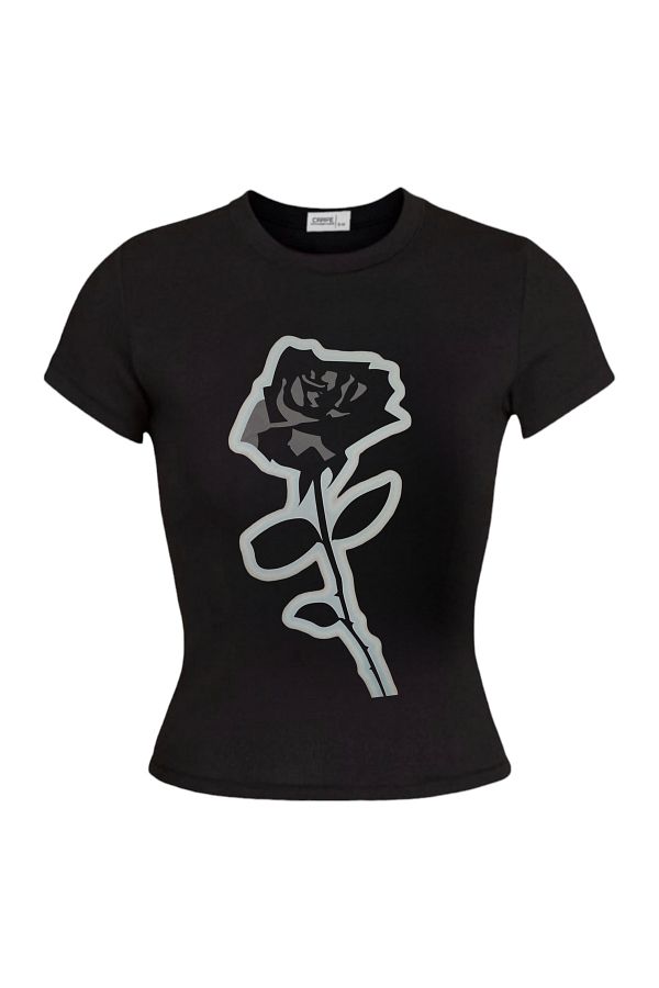 Carpe Full Length Black Rose Blouse Trendyol