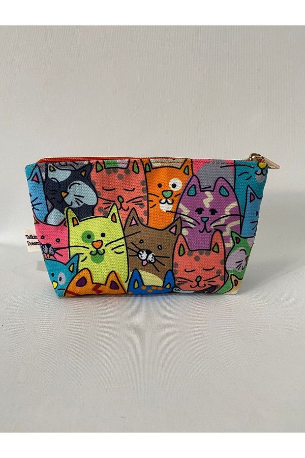 TALKING DREAMS Orange Cat Makeup Bag Trendyol