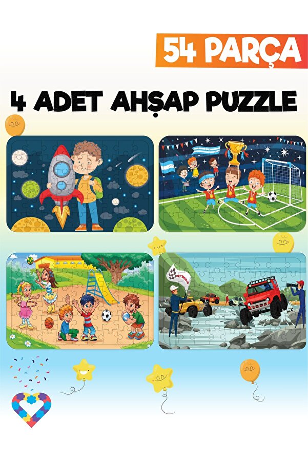 esatoys 54 Parçalı Montessori Ahşap Puzzle – 6 Yaş Üzeri Eğitici Oyuncak