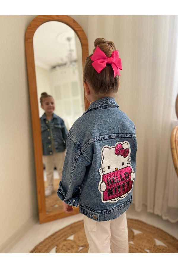 Hello kitty jean jacket new arrivals