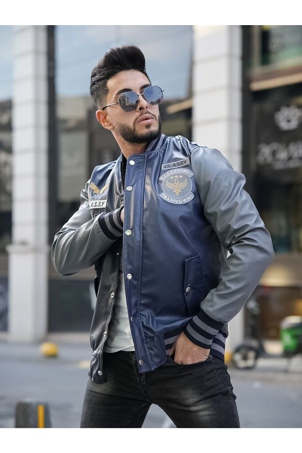 Embroidered leather jacket mens hotsell
