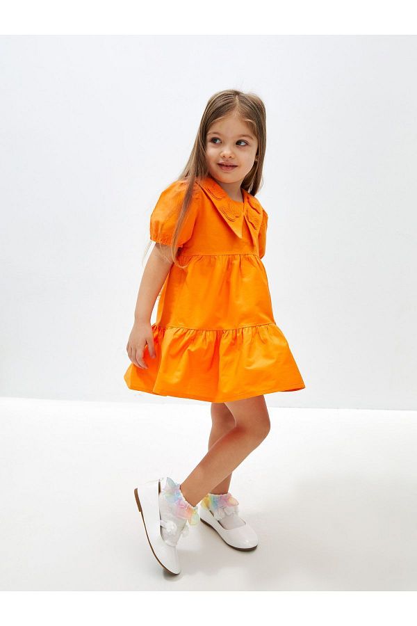 LC Waikiki V neck Short Sleeve Short Sleeve Baby Girl Dress Trendyol