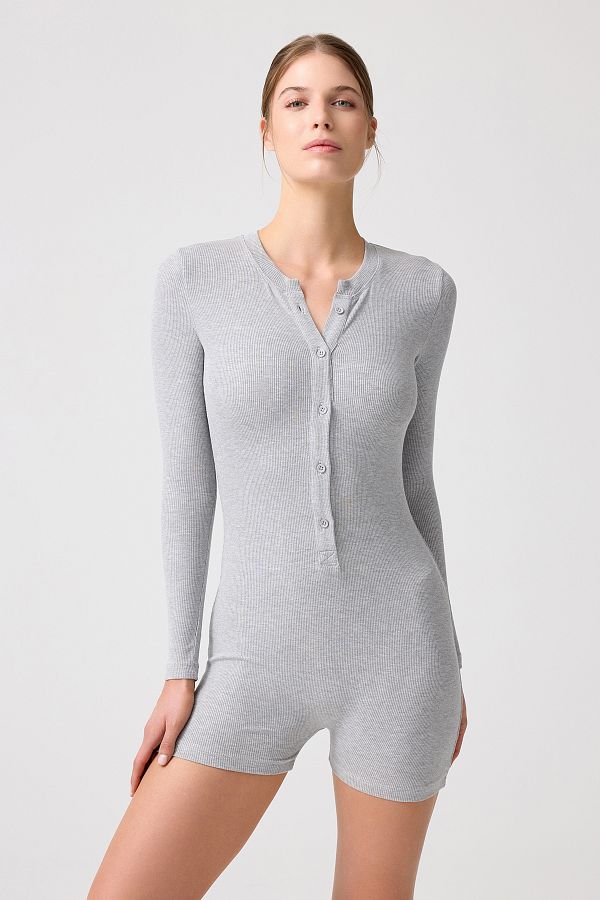 Gray romper shorts top