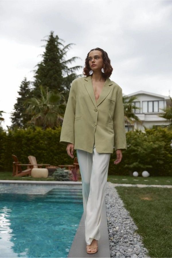 My Blog-Çağla Premium Leinen Blazer Set 1
