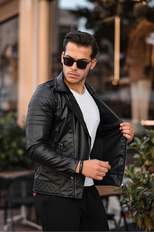 Mens diagonal zipper jacket shop