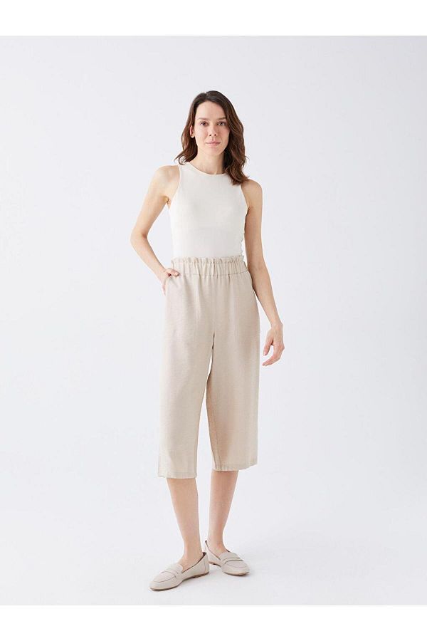 LC Waikiki-LCWAIKIKI Basic Comfortable Fit Women's Capri with Elastic Waist 1