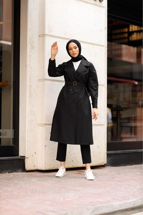Black slim overcoat shop