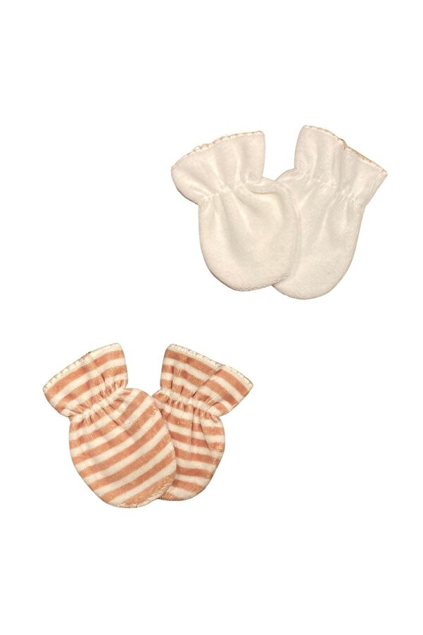 PATSAN 2'li Kadife Bebek Eldiven Takım Çizgili