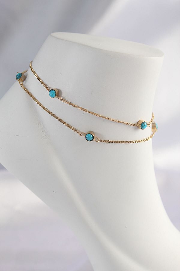 Blue stone anklet hotsell