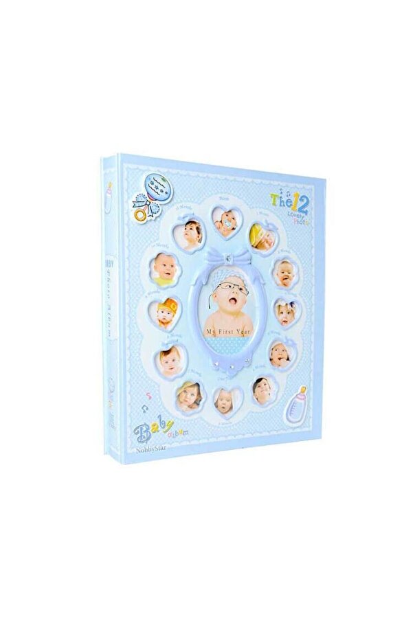 Relavant Bebek Fotoğraf Albümü 220'lık 10x15 Ve 15x21 'lik Lüks Kutulu Mavi Bebek Foto Albümü