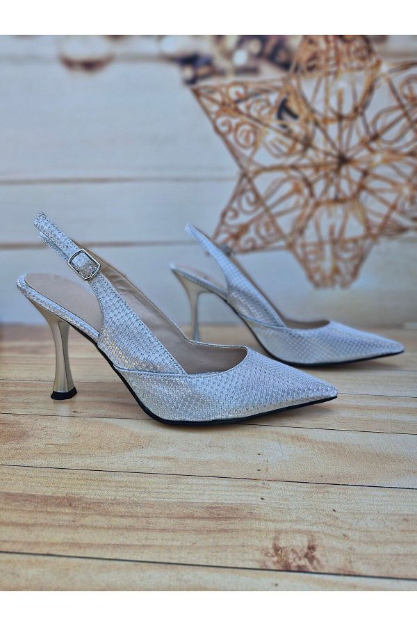 Wide silver evening shoes cheap