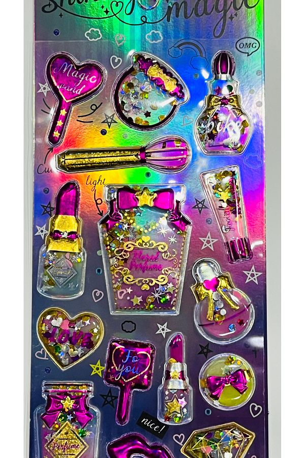 karinabest-Giraffe 3D Sticker - Three-Dimensional, Metallic Colors, Glitter Make-up Label 1 Pack 1