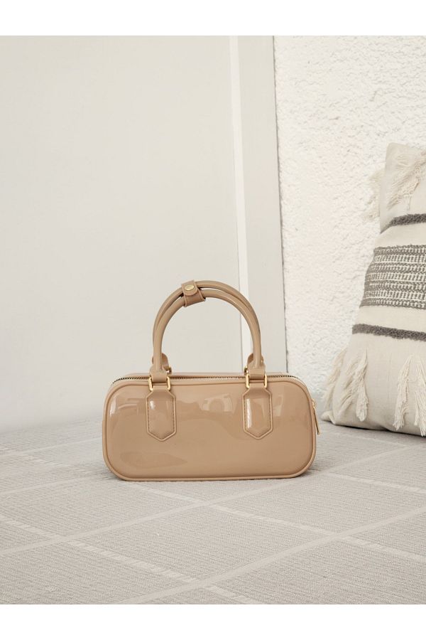 Moom Bag Beige Silicone Women s Double Handle Hand and Shoulder Bag with Strap Trendyol