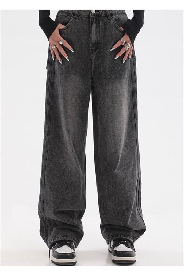 Touz Moda-Black Washed Baggy Jean 1