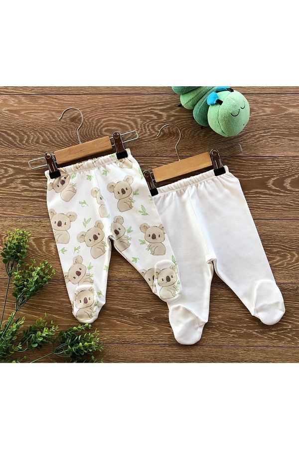 PATSAN-2-Piece Cotton Booties Baby Pajama Bottom Set Koala 1