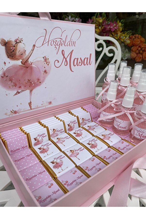 Minemiss Tasarım Isme Özel Tasarımlı Kız-erkek 60 Adet Bebek Çikolatası Ve 25 Adet Kolonya Yaş Günü-hediyelik
