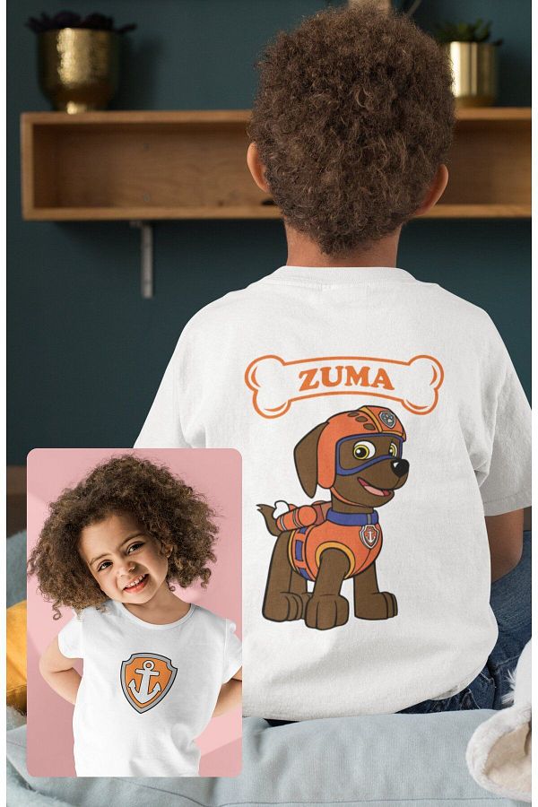 Fuddy Zuma Paw Patrol Unisex Kids T Shirt Back Printed Baby T Shirt Trendyol