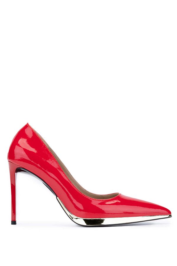 Tamer Tanca-Red Genuine Leather Patent Leather Women's Heeled Shoes 1
