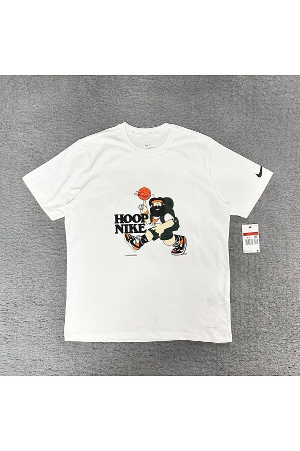 Nike Nike Hoop White T shirt Basket Logo bv8261 110 Trendyol