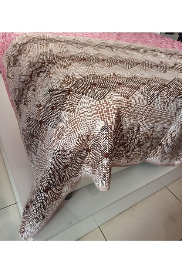 ŞENER HOME-Geometric Pattern Printed 150x240 CmSingle Single Pike - Brown 1