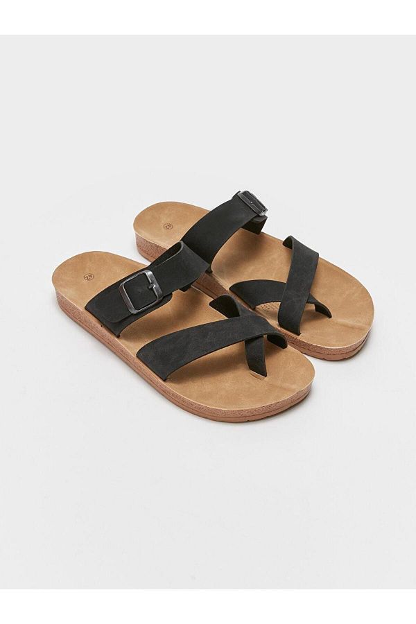 LC Waikiki-Ανδρικές παντόφλες LCW STEPS Suede Look Cross Strap 1