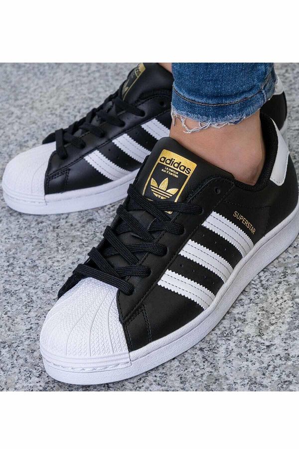 Superstar adidas white and black womens 2025