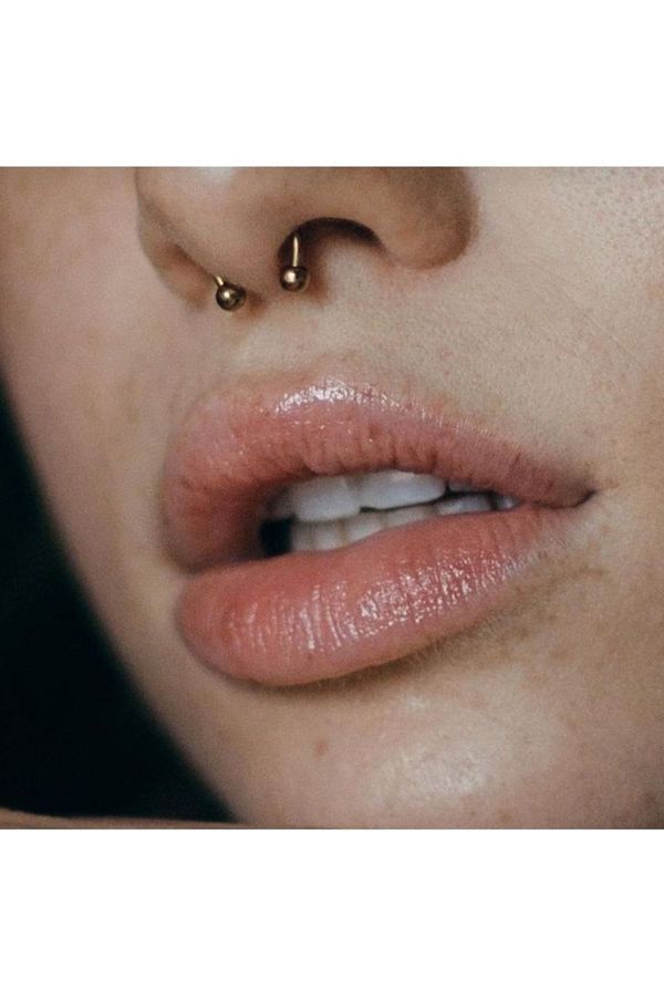 Heppii Surgical Steel Tip Bulk Nose Piercing 8 Mm Gold Color Trendyol