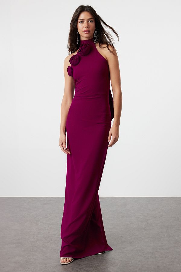 Trendyol Collection-Plum Woven Stylish Evening Dress & Homecoming Dress Tprss24Ae00011 1