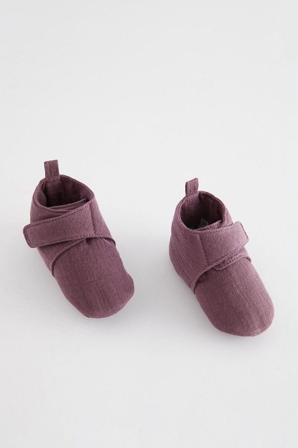Next Baby Lilac Purple Muslin Baby Shoes 100 Cotton Soft Sole Trendyol