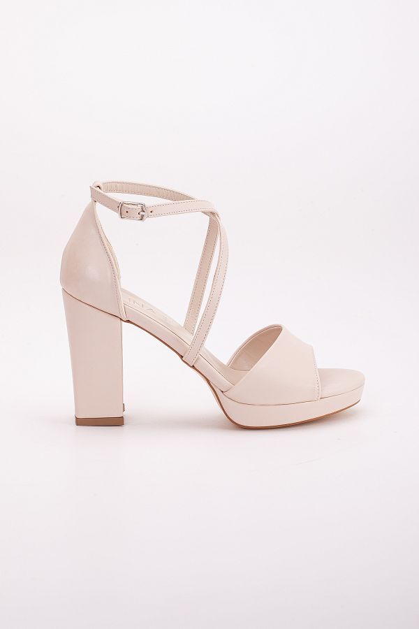 Beige thick heels clearance
