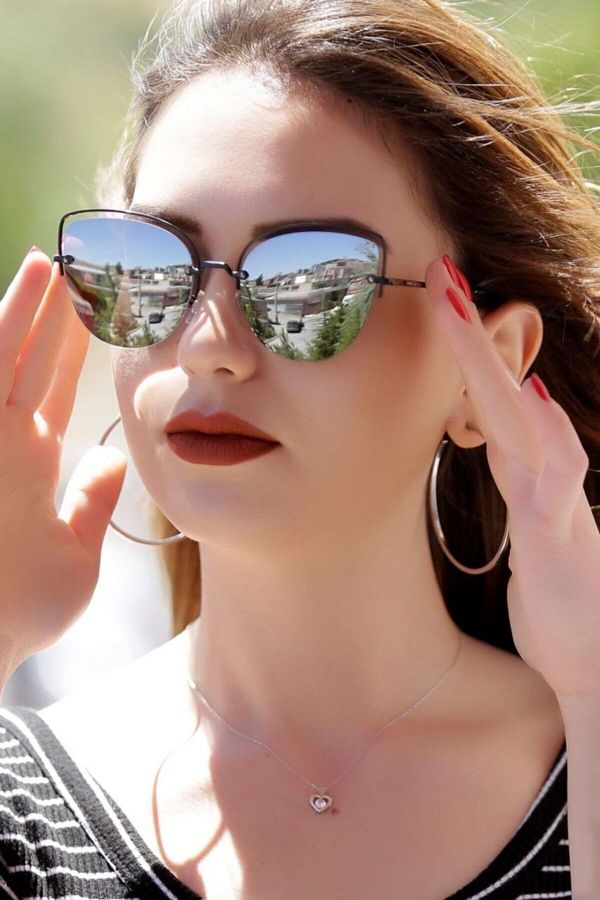 Daniel Klein Gray Mirrored Women s Sunglasses with Polarized Lens Trendyol